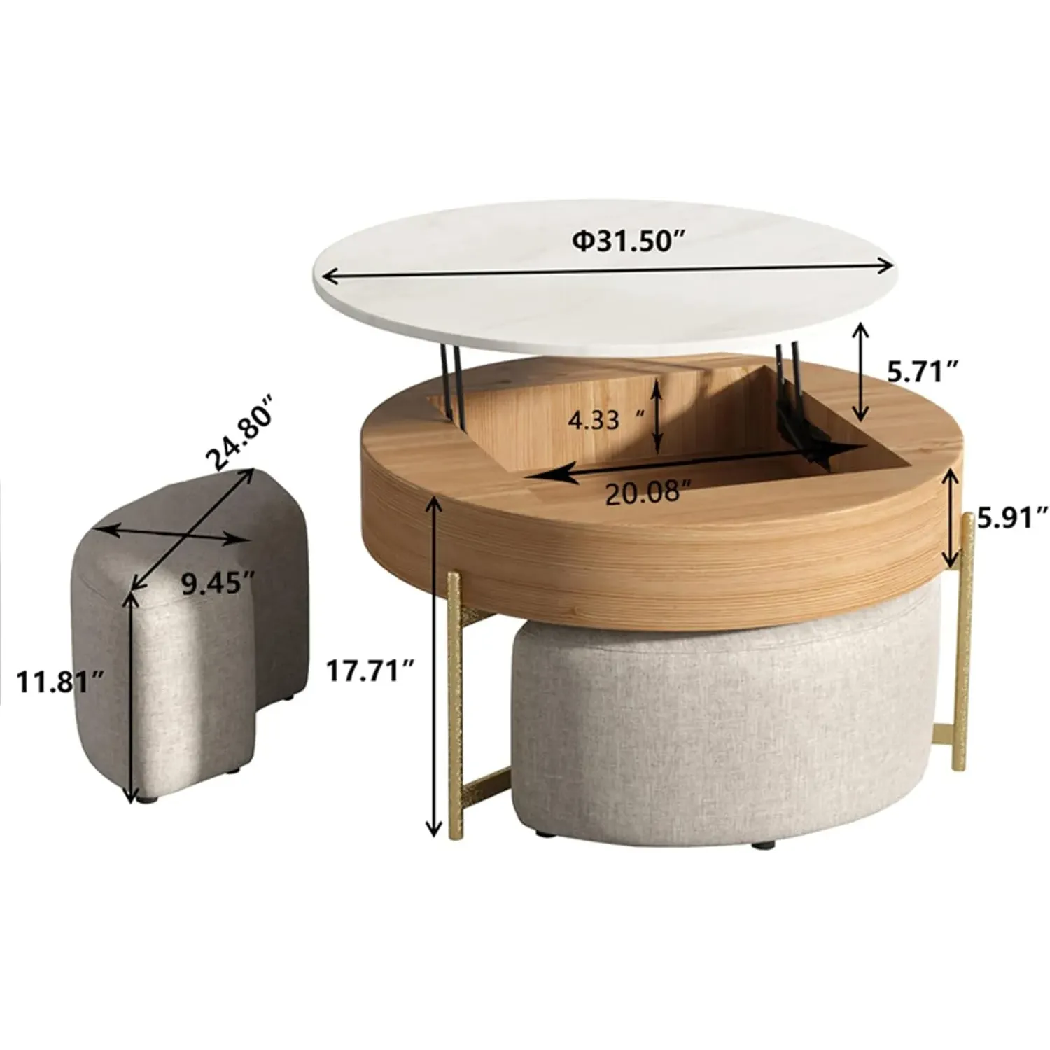 http://Lift%20Top%20Round%20Coffee%20Table%20With%20Stools,%20White%20Nesting%20Coffee%20Table%20With%20Hidden%20Storage%20Compartment,%20Marble%20Center%20Tables%20Set%20For%20Living%20Room,%20Reception%20Room,%20Office%202