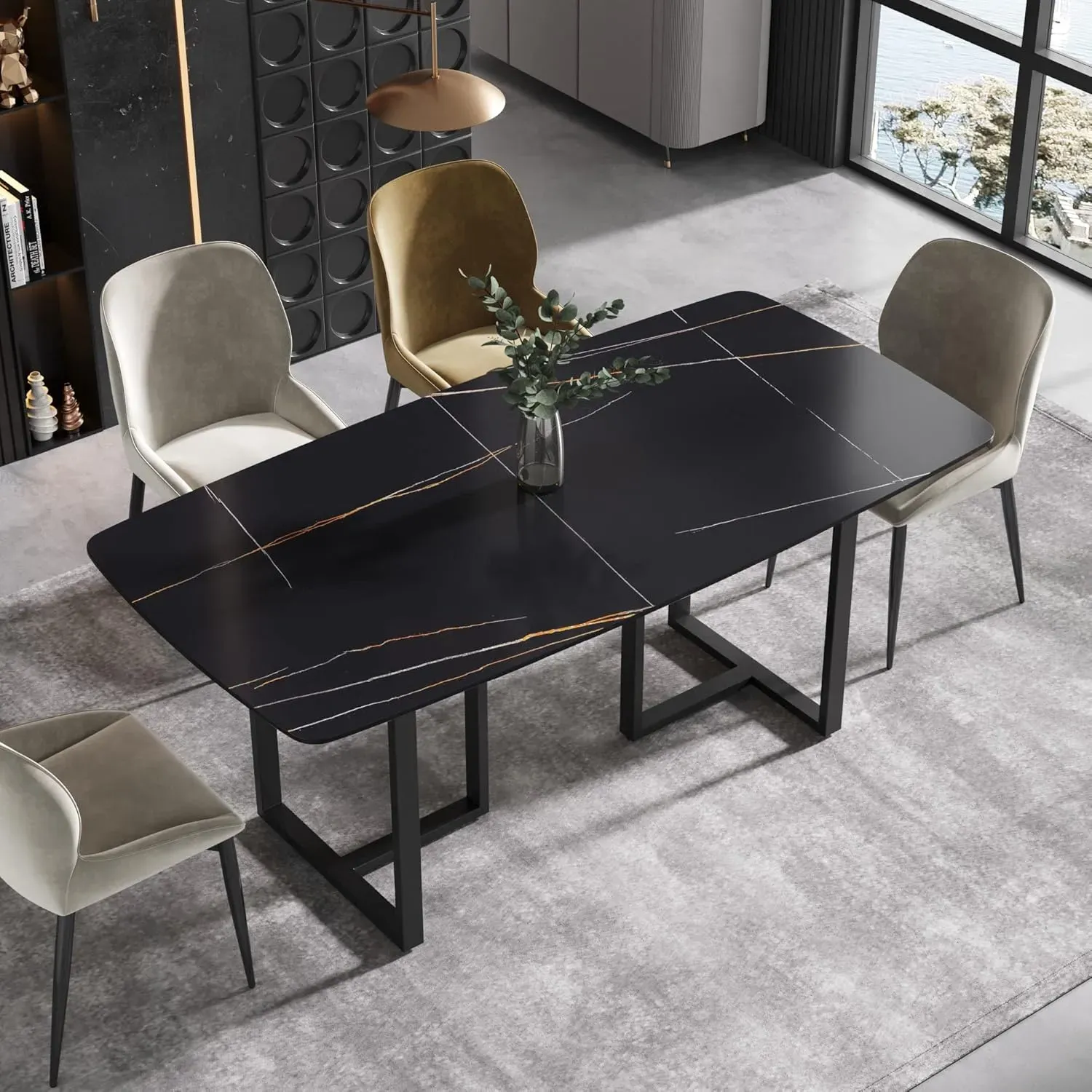 http://Modern%20Dining%20Table,%20Black%20Sintered%20Stone%20Tabletop%20Dining%20Table%20With%20Black%20Carbon%20Steel%20Table%20Legs,%2070.8%20Rectangular%20Dining%20Table%20For%206%208%201
