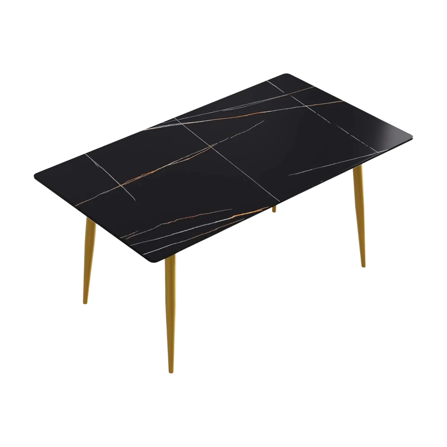 63" Rectangular Black with Dusk Gold Base