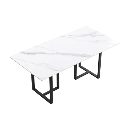 70" Rectangular Modern White Dining Table for 6 | Atunus Home