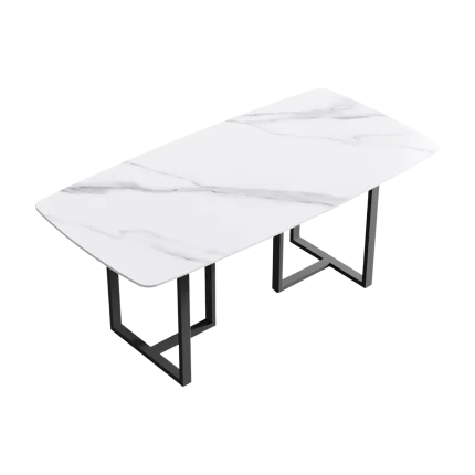70" Rectangular Modern White Dining Table for 6-8 | Atunus Home