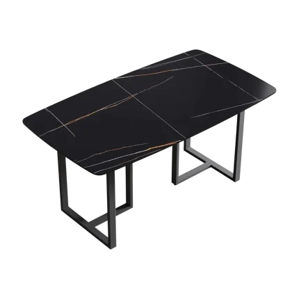 Atlas Elegant Dining Tables | 63" Rectangular Black with Onyx Black Base for 4-6