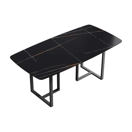 70" Rectangular Modern Black Dining Table for 6-8 | Atunus Home