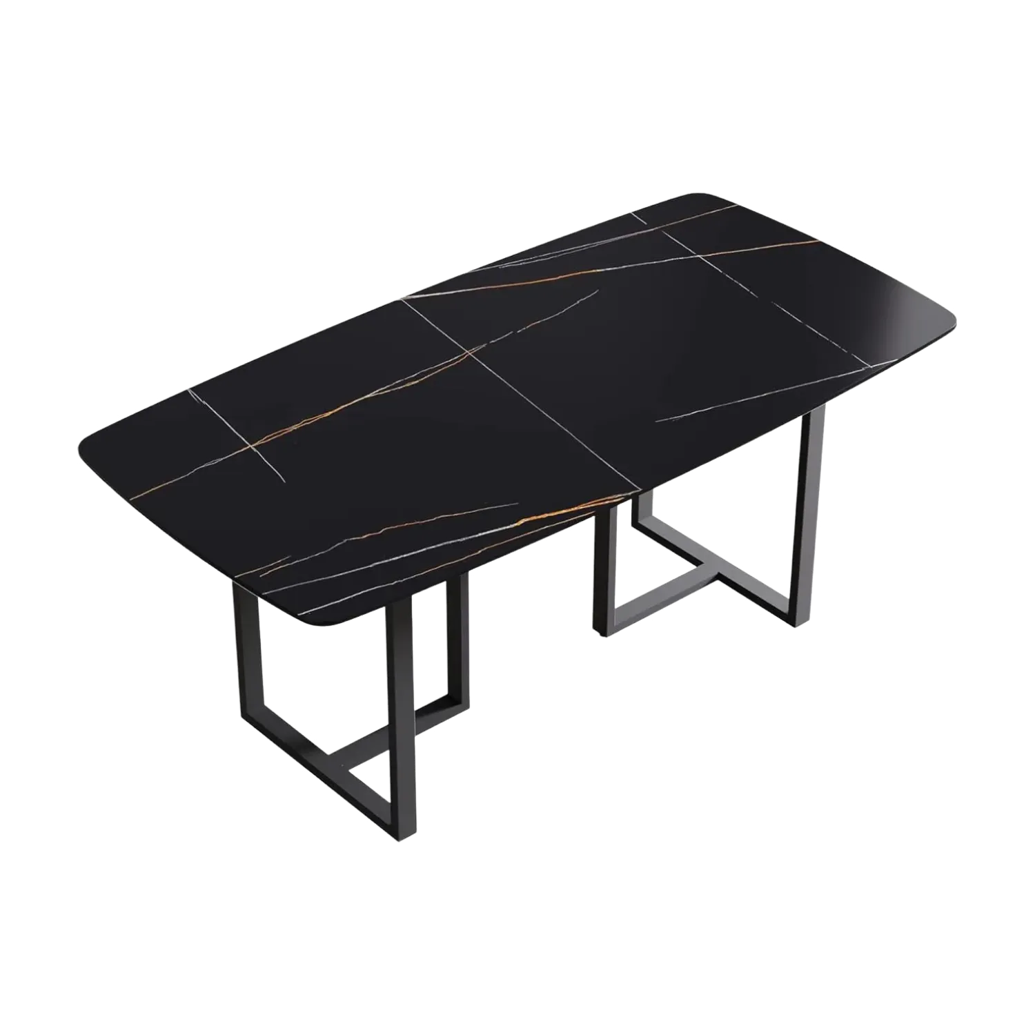 70" Rectangular Black with Onyx Black Base for 6-8