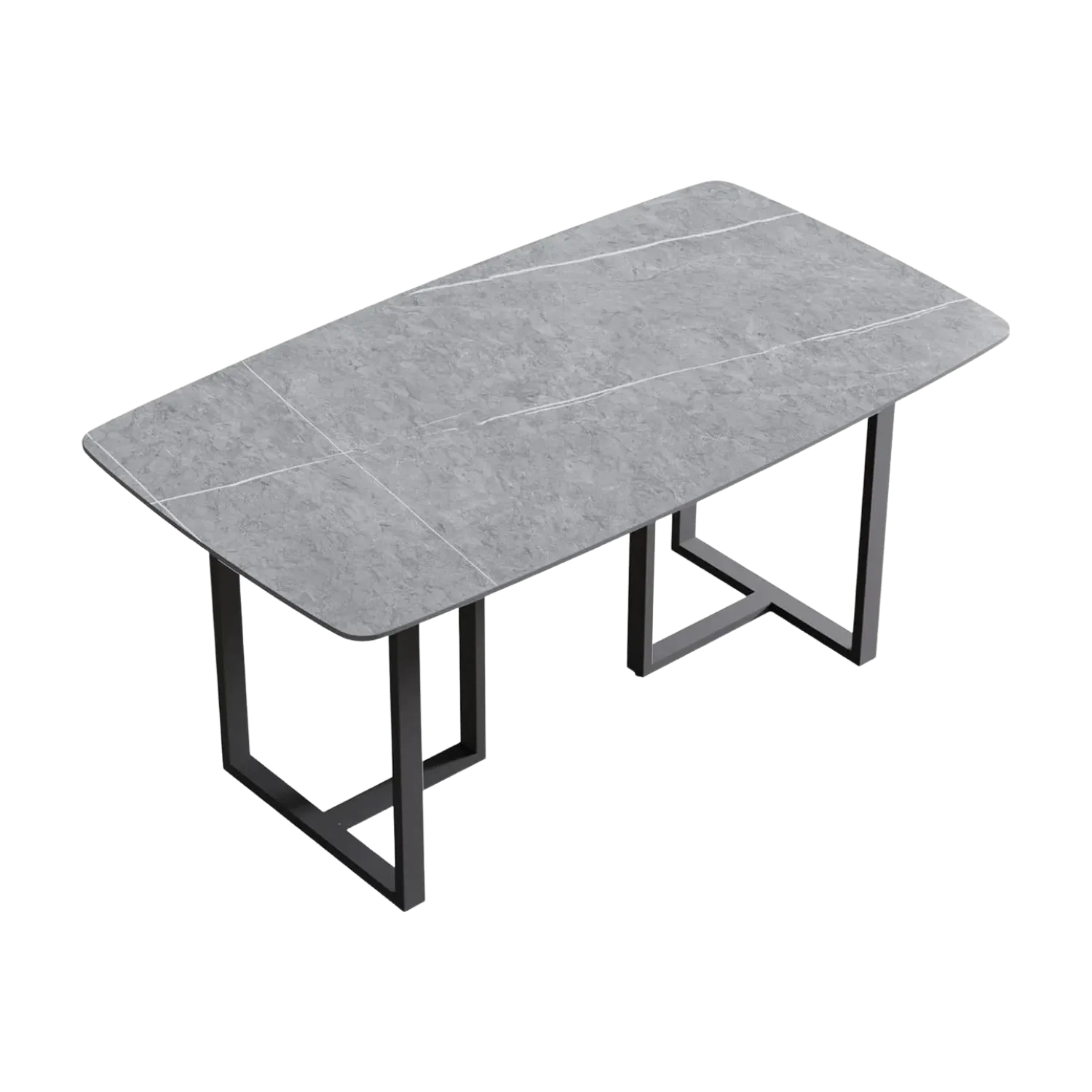 63" Rectangular Grey with Onyx Black Base for 4-6