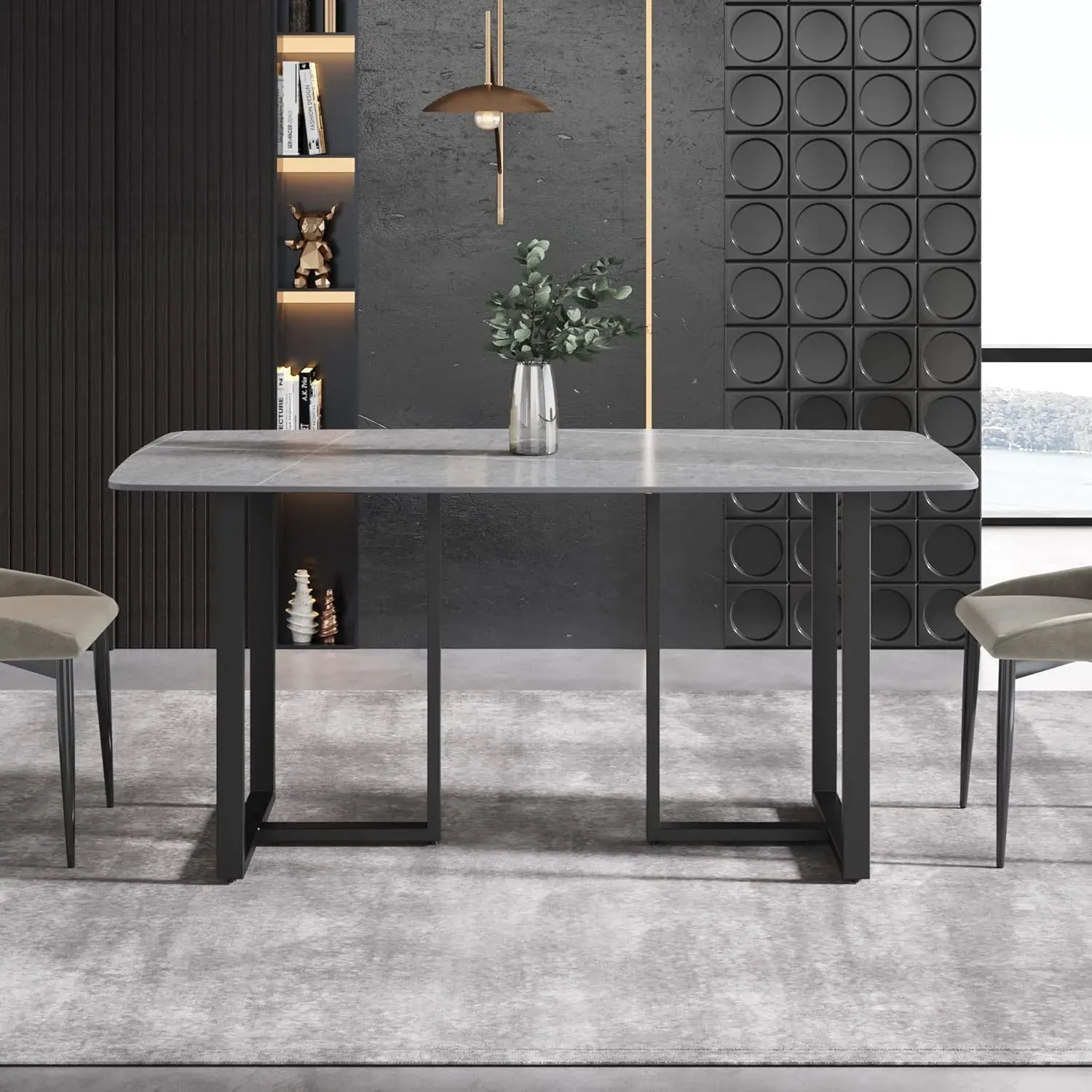 http://Modern%20Dining%20Table,%20Gray%20Sintered%20Stone%20Tabletop%20Dining%20Table%20With%20Black%20Carbon%20Steel%20Table%20Legs,%2063%20Rectangular%20Dining%20Table%20For%204%206%203