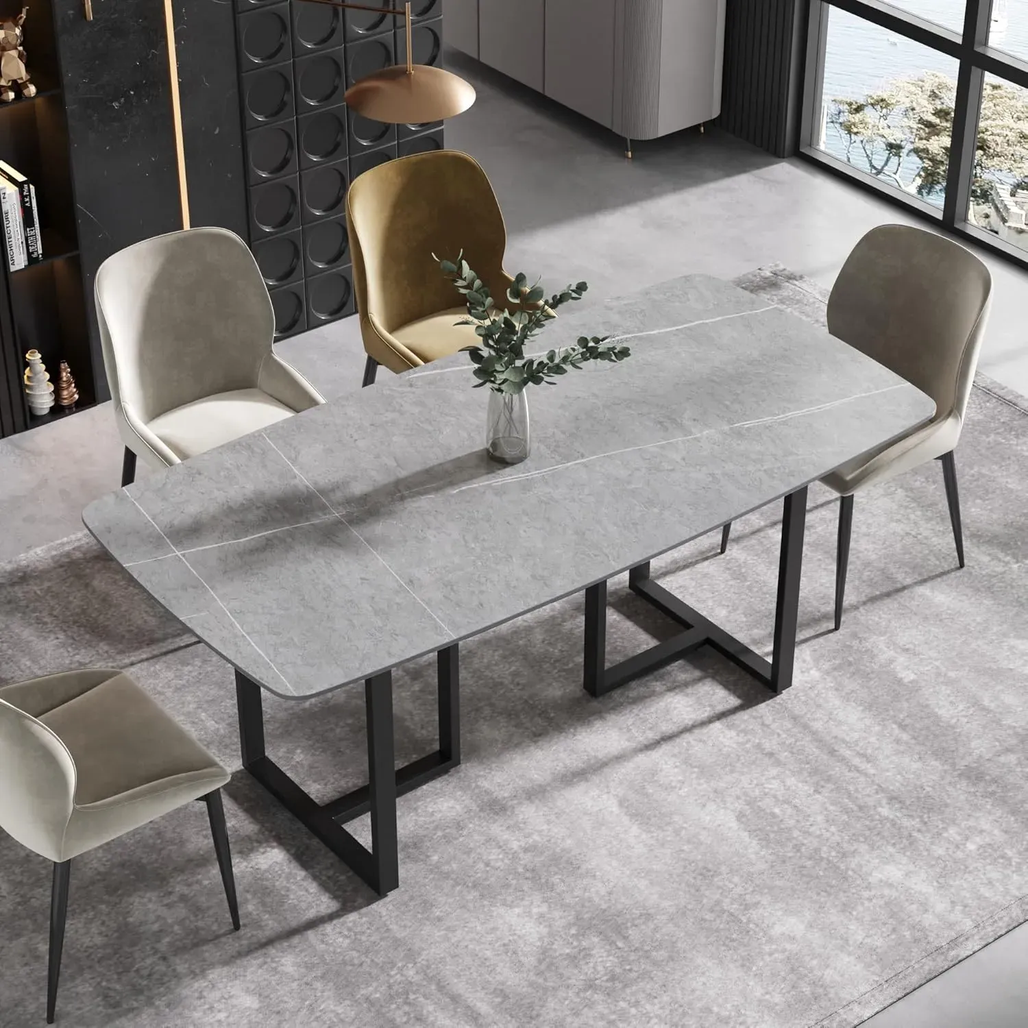 http://Modern%20Dining%20Table,%20Gray%20Sintered%20Stone%20Tabletop%20Dining%20Table%20With%20Black%20Carbon%20Steel%20Table%20Legs,%2070.8%20Rectangular%20Dining%20Table%20For%206%208%201