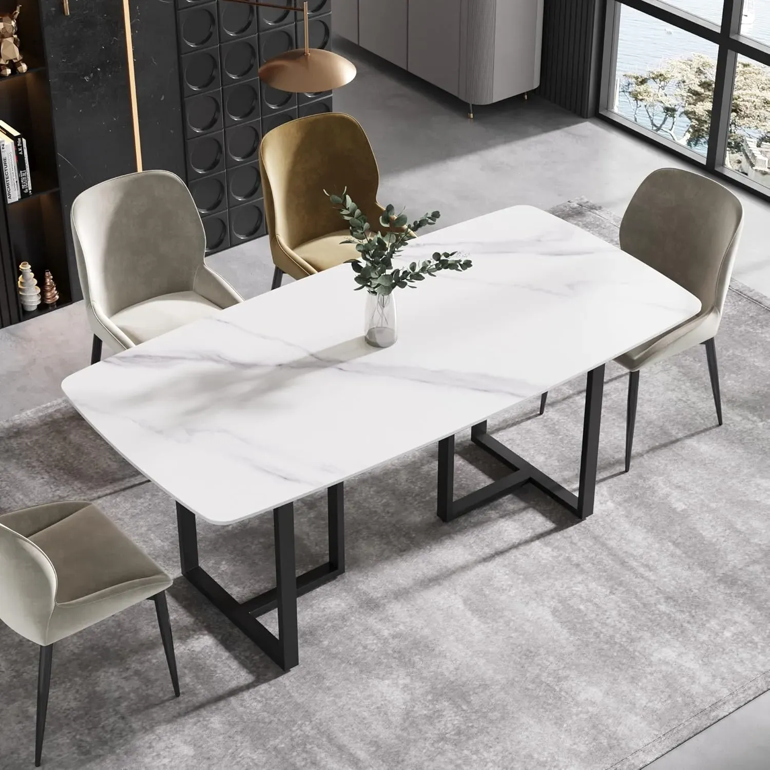 http://Modern%20Dining%20Table,%20White%20Sintered%20Stone%20Tabletop%20Dining%20Table%20With%20Black%20Carbon%20Steel%20Table%20Legs,%2070.8%20Rectangular%20Dining%20Room%20Table%20For%206%208%201
