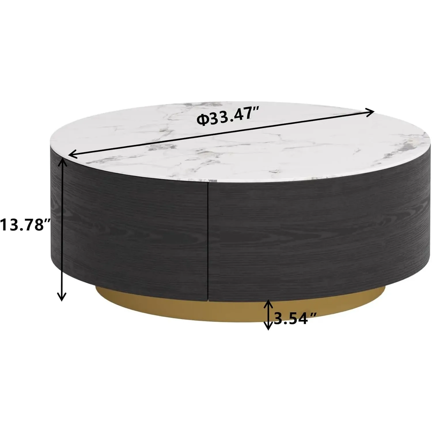 http://Modern%20Round%20Coffee%20Table%20With%202%20Drawers,%20Sintered%20Stone%20Tabletop%20And%20Golden%20Base,%20Center%20Table%20For%20Living%20Room,%20Fully%20Assembled,%20Black%20End%20Table%2033.4%202
