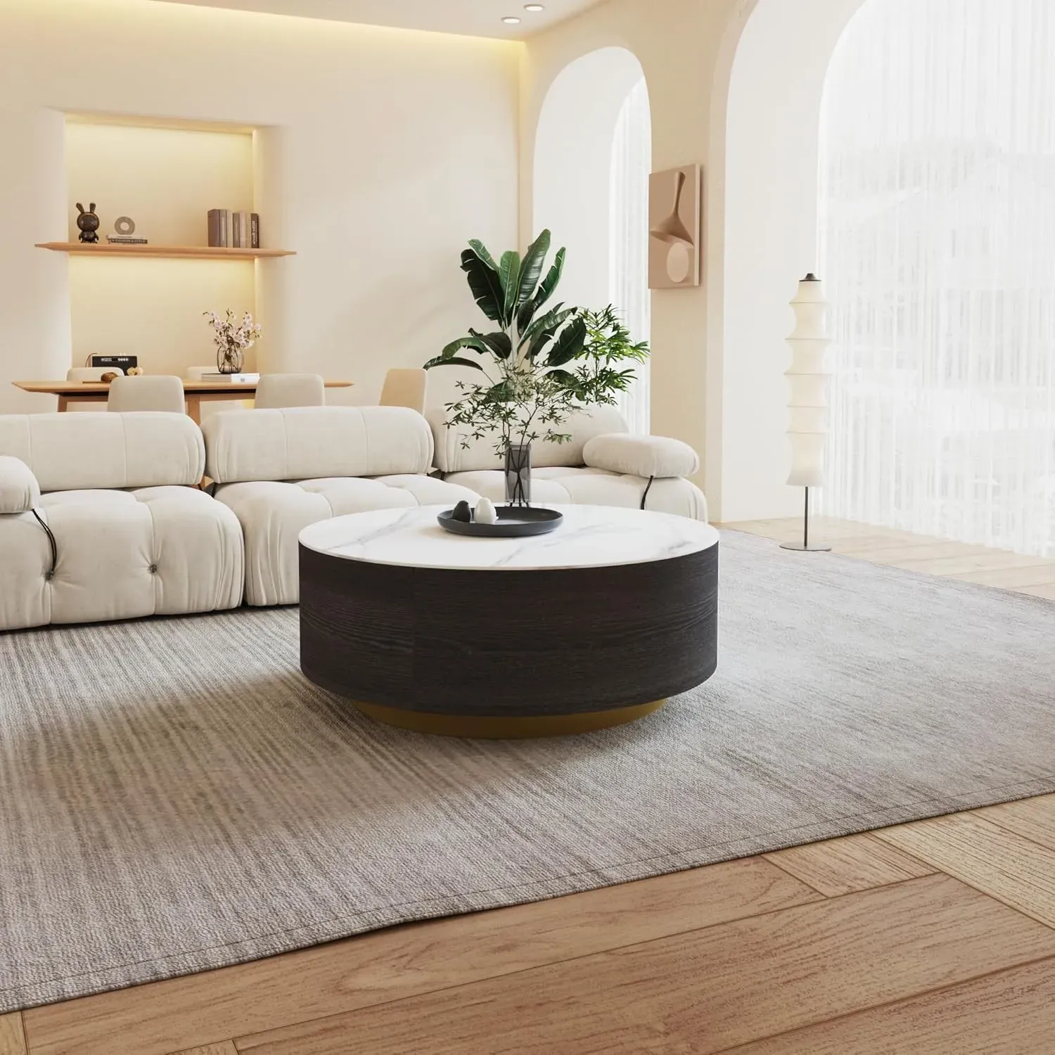 http://Modern%20Round%20Coffee%20Table%20With%202%20Drawers,%20Sintered%20Stone%20Tabletop%20And%20Golden%20Base,%20Center%20Table%20For%20Living%20Room,%20Fully%20Assembled,%20Black%20End%20Table%2033.4%206