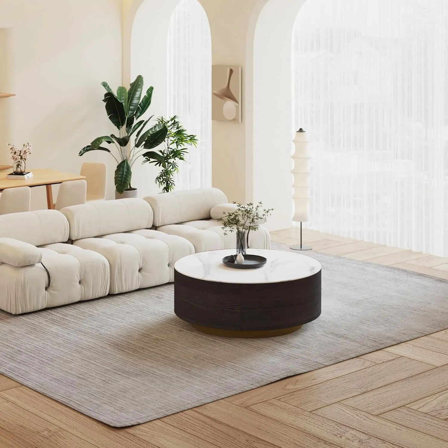 http://Modern%20Round%20Coffee%20Table%20With%202%20Drawers,%20Sintered%20Stone%20Tabletop%20And%20Golden%20Base,%20Center%20Table%20For%20Living%20Room,%20Fully%20Assembled,%20Black%20End%20Table%2033.4%208