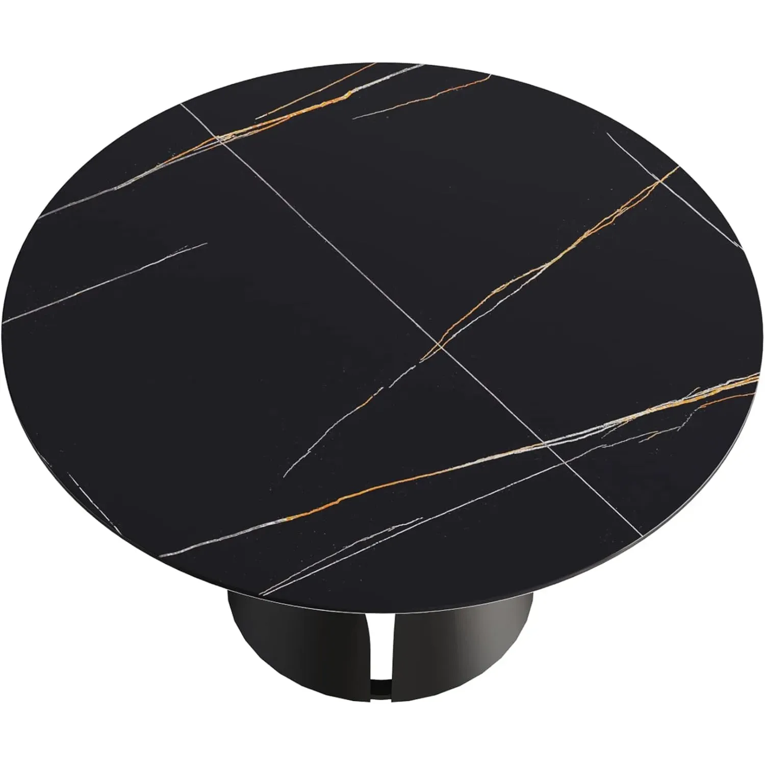 http://Modern%20Round%20Dining%20Table,%20Sintered%20Stone%20Black%20Tabletop,%20Kitchen%20Table%20With%20Solid%20Carbon%20Steel%20Base,%2053%20Black%20Dining%20Table%20For%206%206