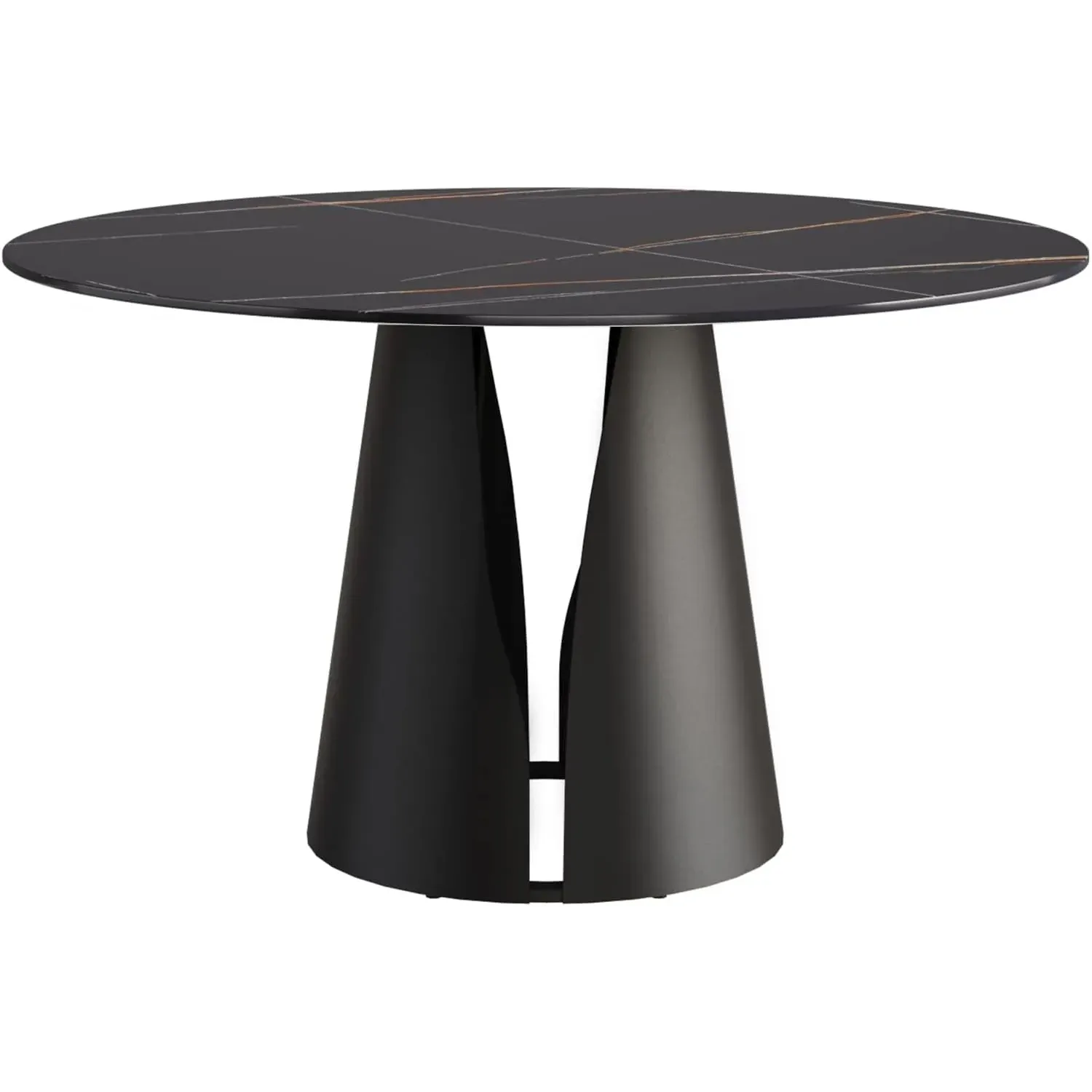 http://Modern%20Round%20Dining%20Table,%20Sintered%20Stone%20Black%20Tabletop,%20Kitchen%20Table%20With%20Solid%20Carbon%20Steel%20Base,%2053%20Black%20Dining%20Table%20For%206%207