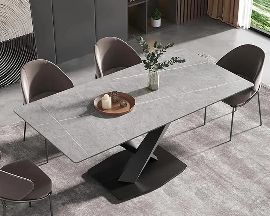 Pietra Rectangular Dining Table with premium stone surface and elegant design for modern dining spaces
