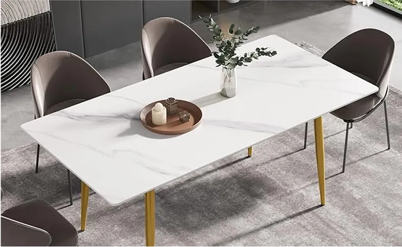 Rectangular White with Dusk Gold Base