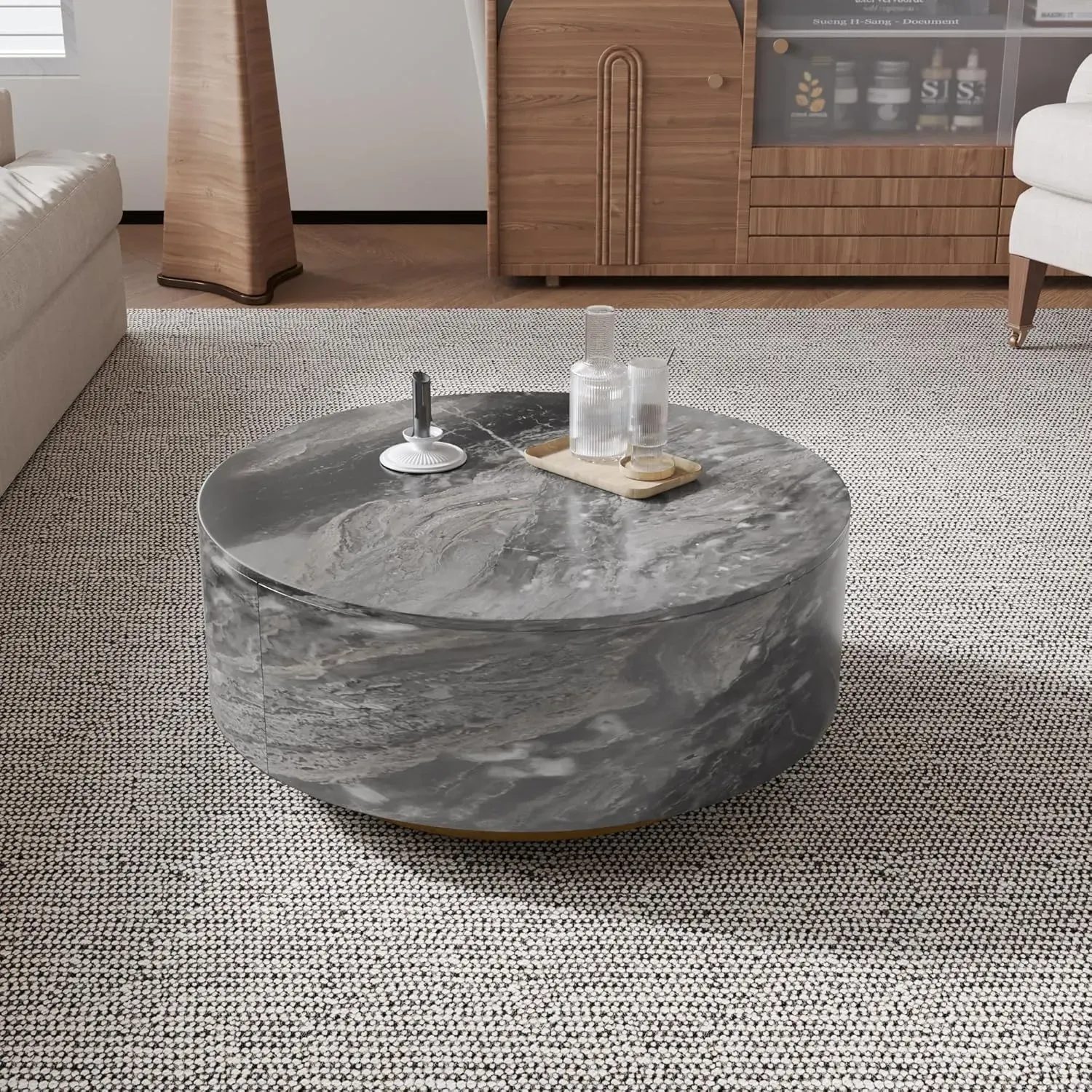 http://Round%20Coffee%20Table%20Faux%20Marble,%2033.4%20Mid%20Century%20Modern%20Coffee%20Table%20With%202%20Drawers,%20Center%20Table%20For%20Living%20Room,%20Office,%20Light%20Gray%205