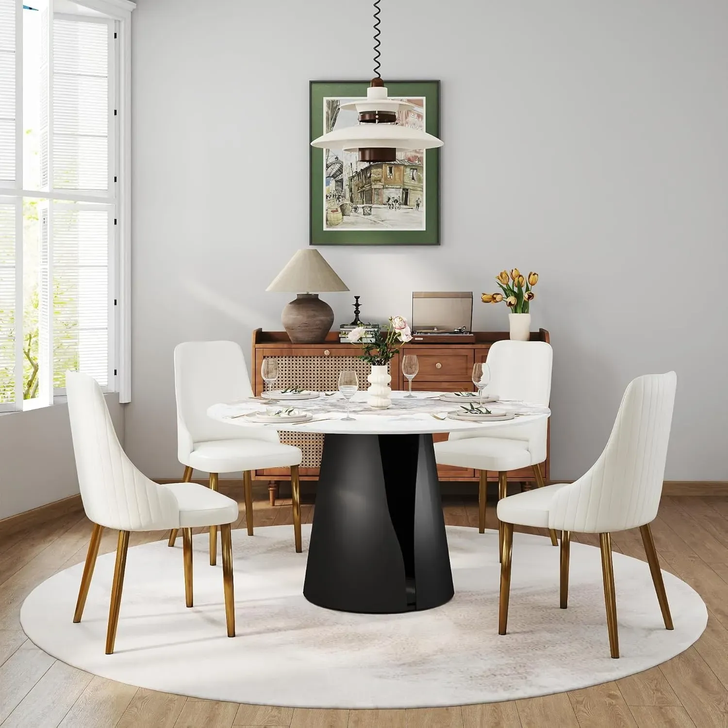 http://Round%20Dining%20Table%20For%204%206,%2053%20Glossy%20Sintered%20Stone%20Table%20Top%20With%20Solid%20Black%20Carbon%20Steel%20Pedestal,%20Antique%20White%20Kitchen%20Table%20For%20Dining%20Room%20Restaurant%20(stone%20Table%20Only)%204