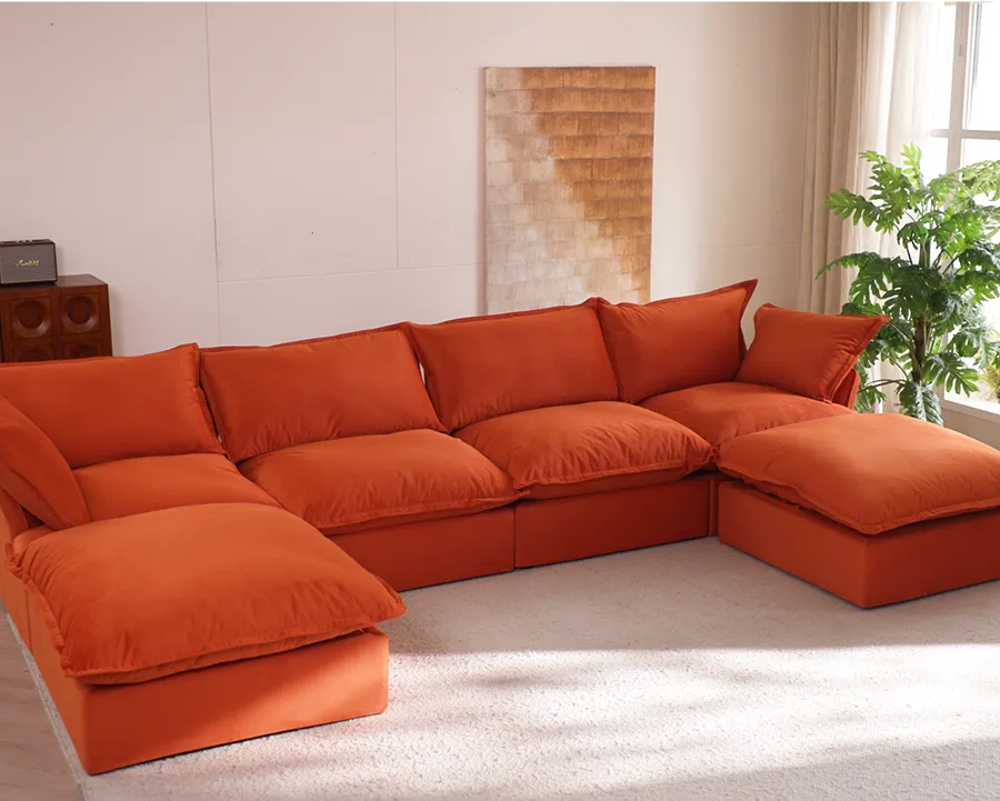 Sky Cloud Plus Velvet Sectional Sofa Main Product Image