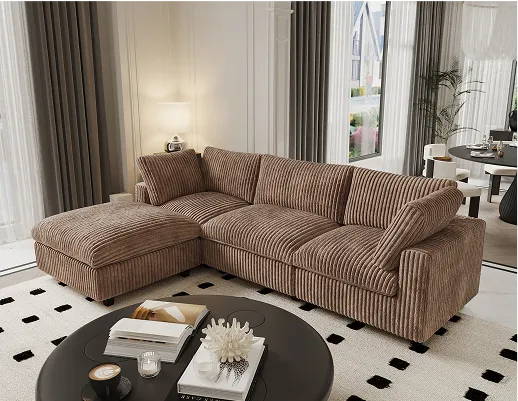 Sky Cloud Slope Sectional Sofa in lounge luxe configuration