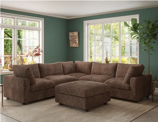 Sky Cloud Slope Sectional Sofa in party configuration for entertaining