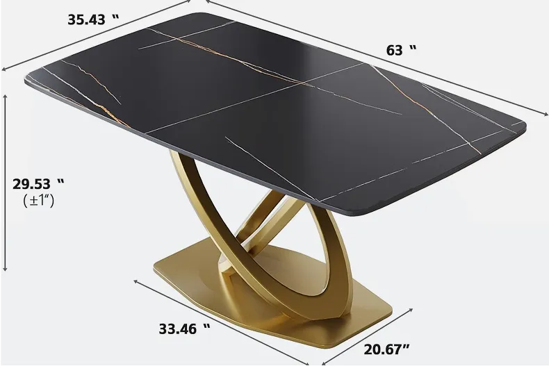 Three Size Options for Opulent Dining Tables - 63 inch, 70.8 inch, and 78.7 inch