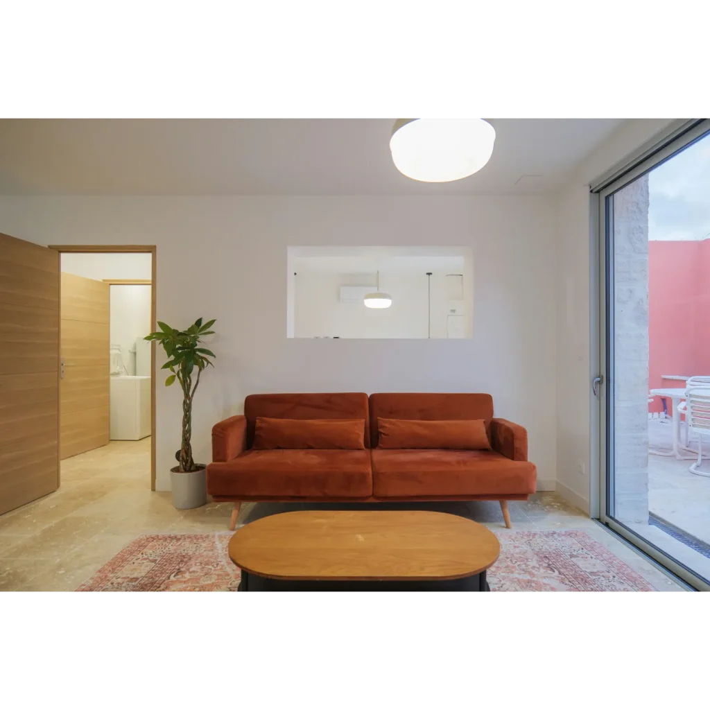 sofa in small apartment