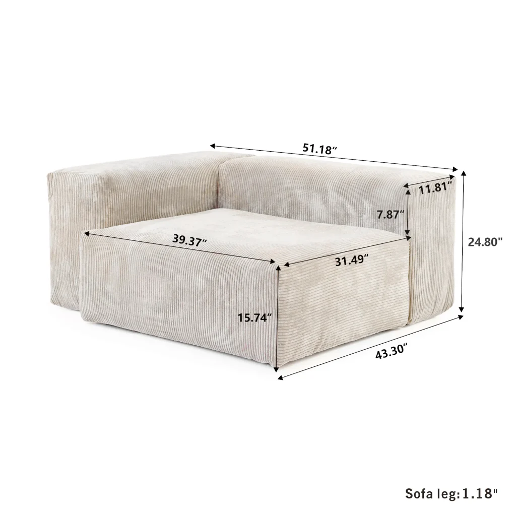Pixel Modern Sofa Size (2)