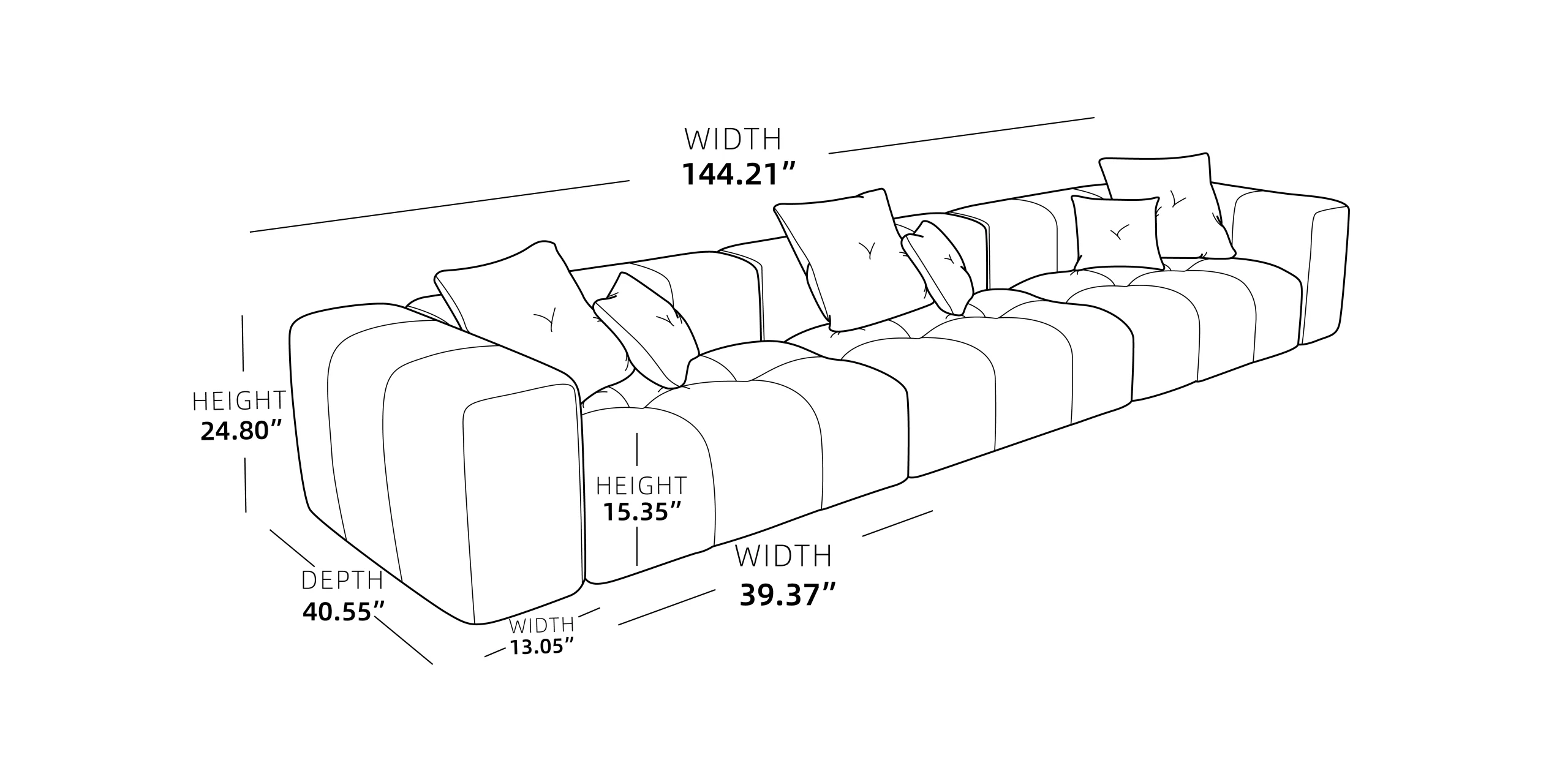 127 Pixel Modular Sofa Set Size (1)