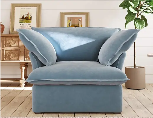 Sky Cloud Plus Velvet Sectional Sofa Accent Chair Configuration