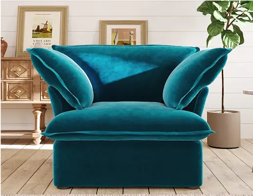Sky Cloud Plus Velvet Sectional Sofa Accent Chair Configuration