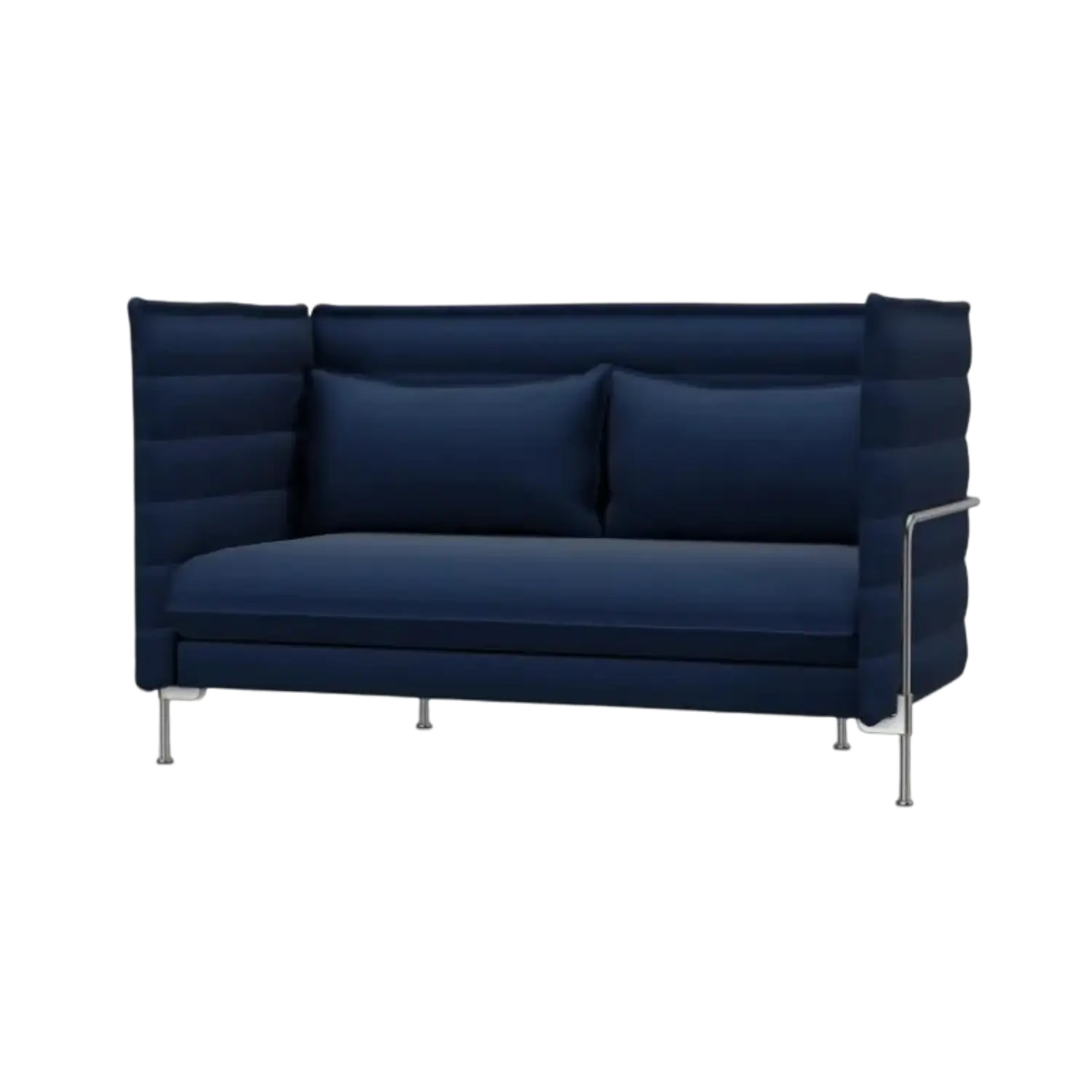 Alcove Lowback Sofa Blue Linen fabric