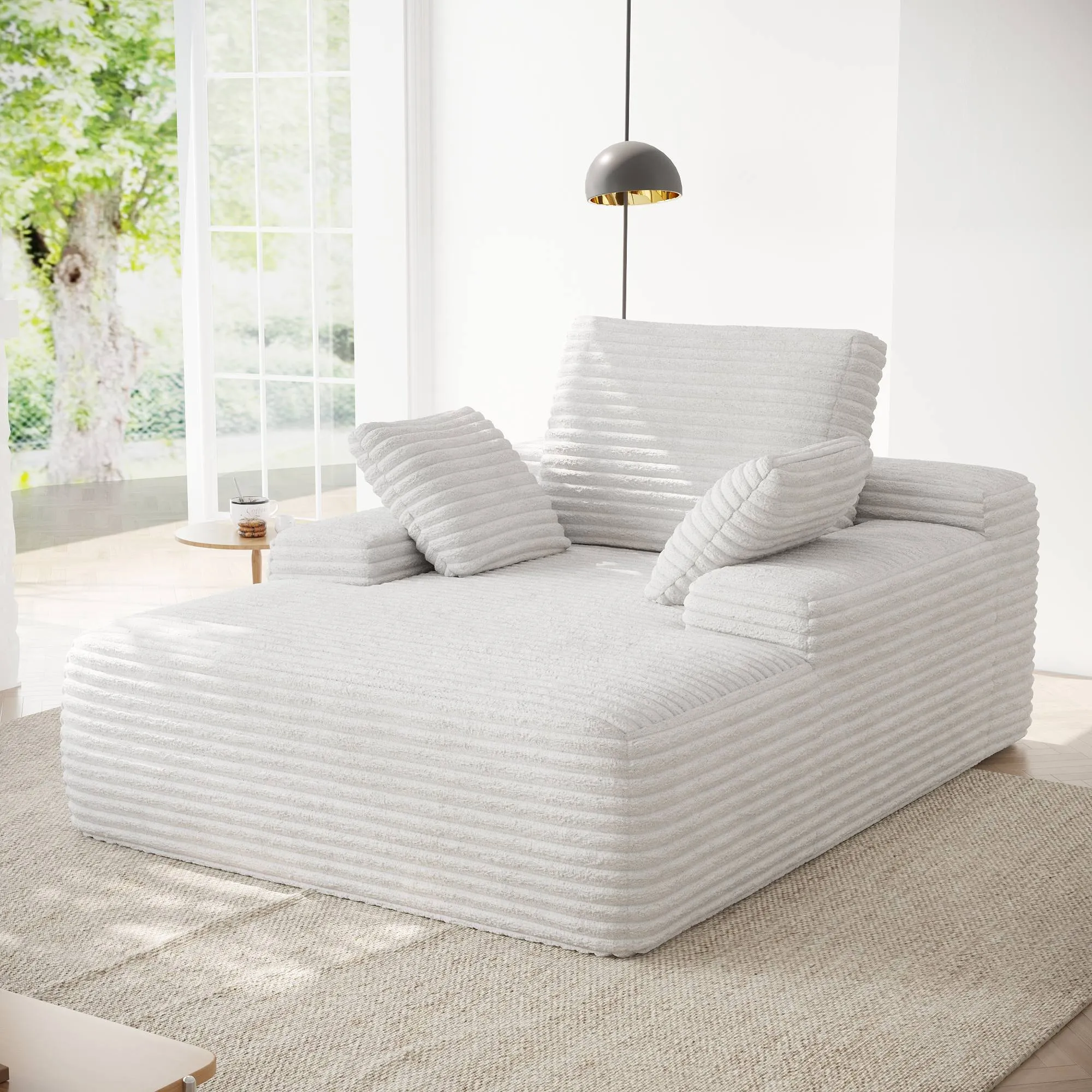 http://Boneless%20Couch%20Accent%20Chair%20Beige%20Sofa%20Chaise%20138%20(4)