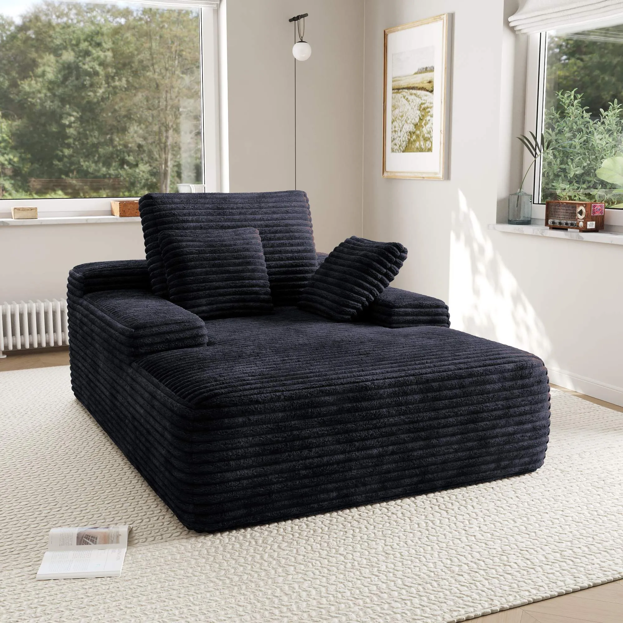 http://Boneless%20Couch%20Accent%20Chair%20Black%20Sofa%20Chaise%20138%20(4)