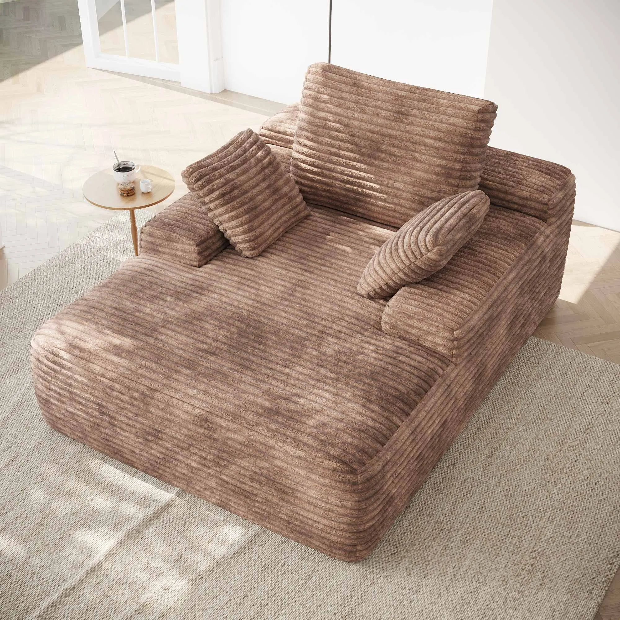 http://Boneless%20Couch%20Accent%20Chair%20Brown%20Sofa%20Chaise%20138%20(5)