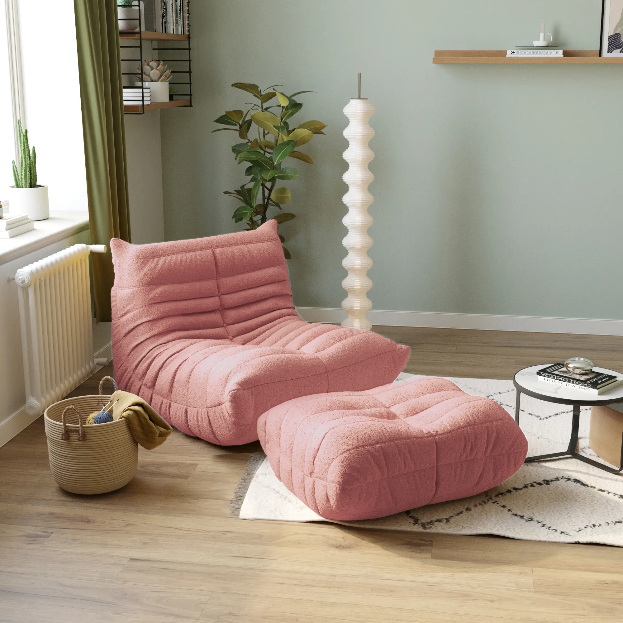 Cozy Comfort 34-Inch Teddy Velvet Sofa Sets 2-Seaters