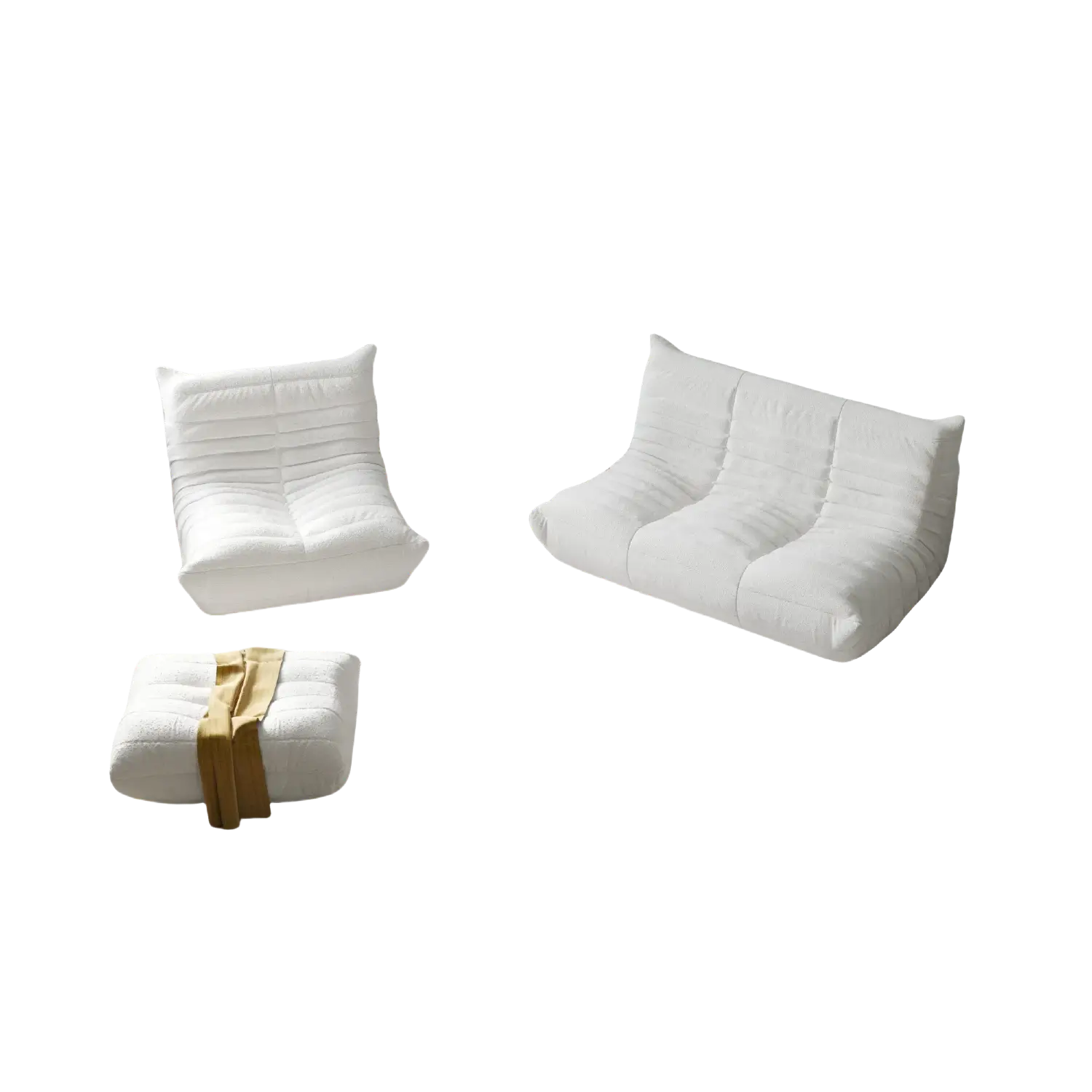 Cozy Floor Lounging 72-Inch Teddy Velvet Corner Sectionals 4-Seaters