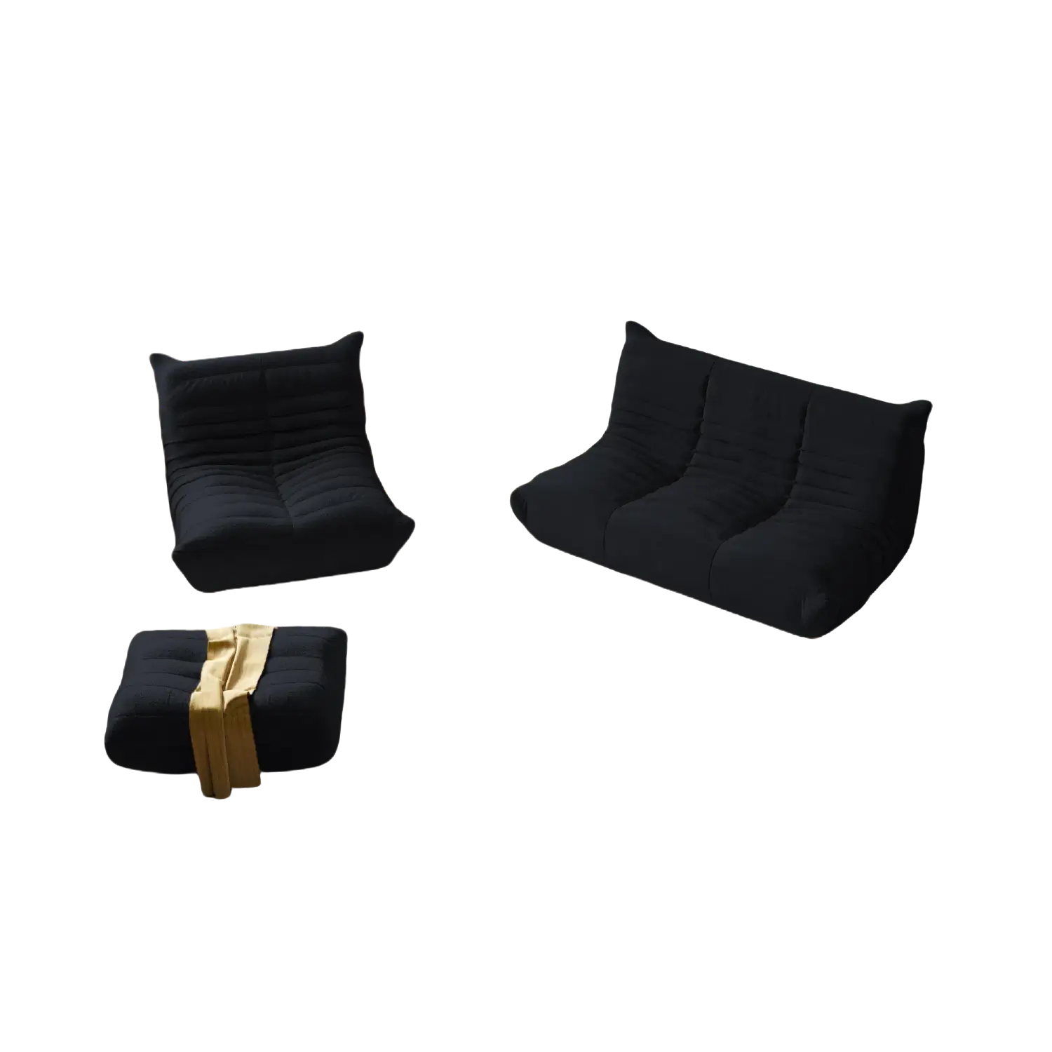 Cozy Floor Lounging 72-Inch Teddy Velvet Corner Sectionals 4-Seaters