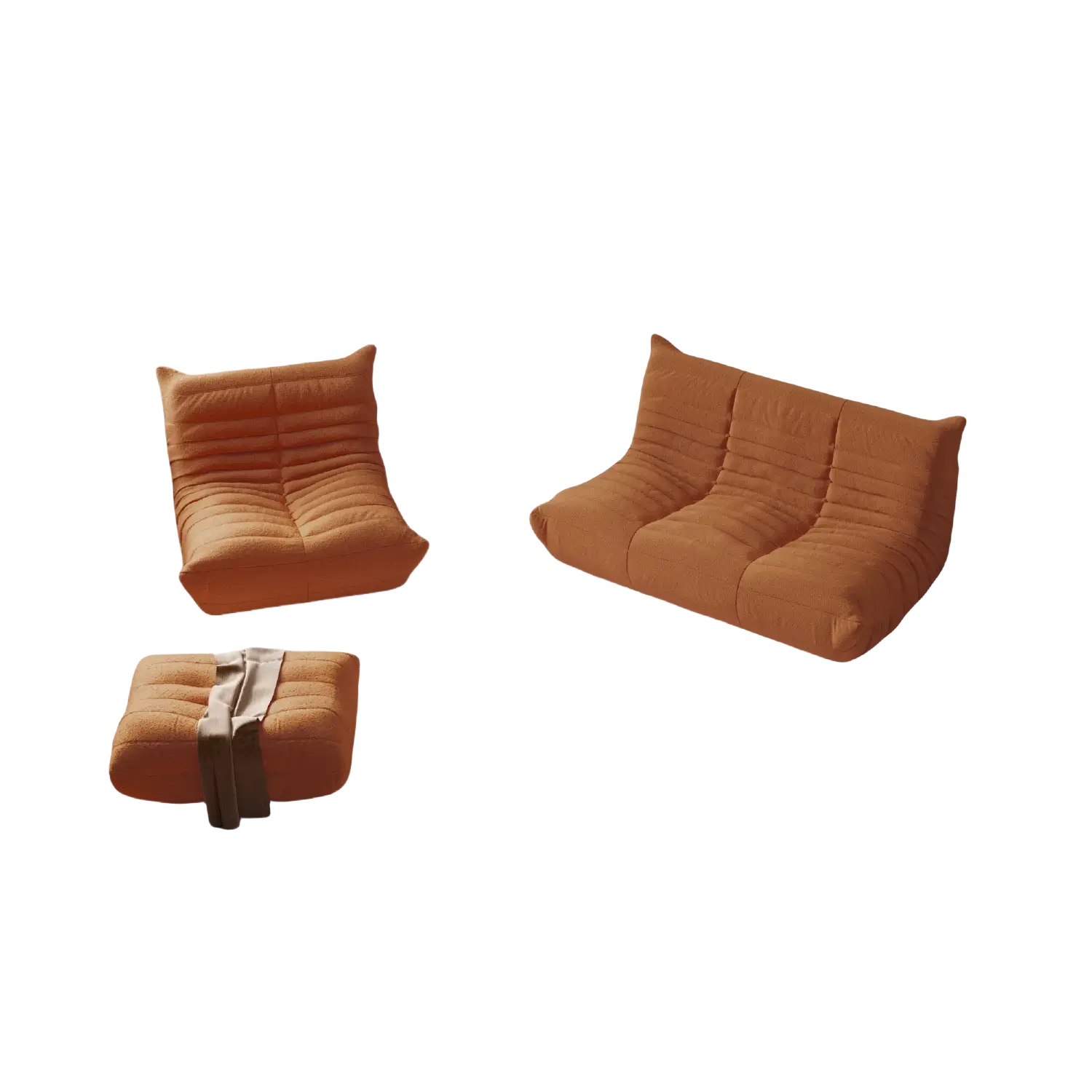 Cozy Floor Lounging 72-Inch Teddy Velvet Corner Sectionals 4-Seaters
