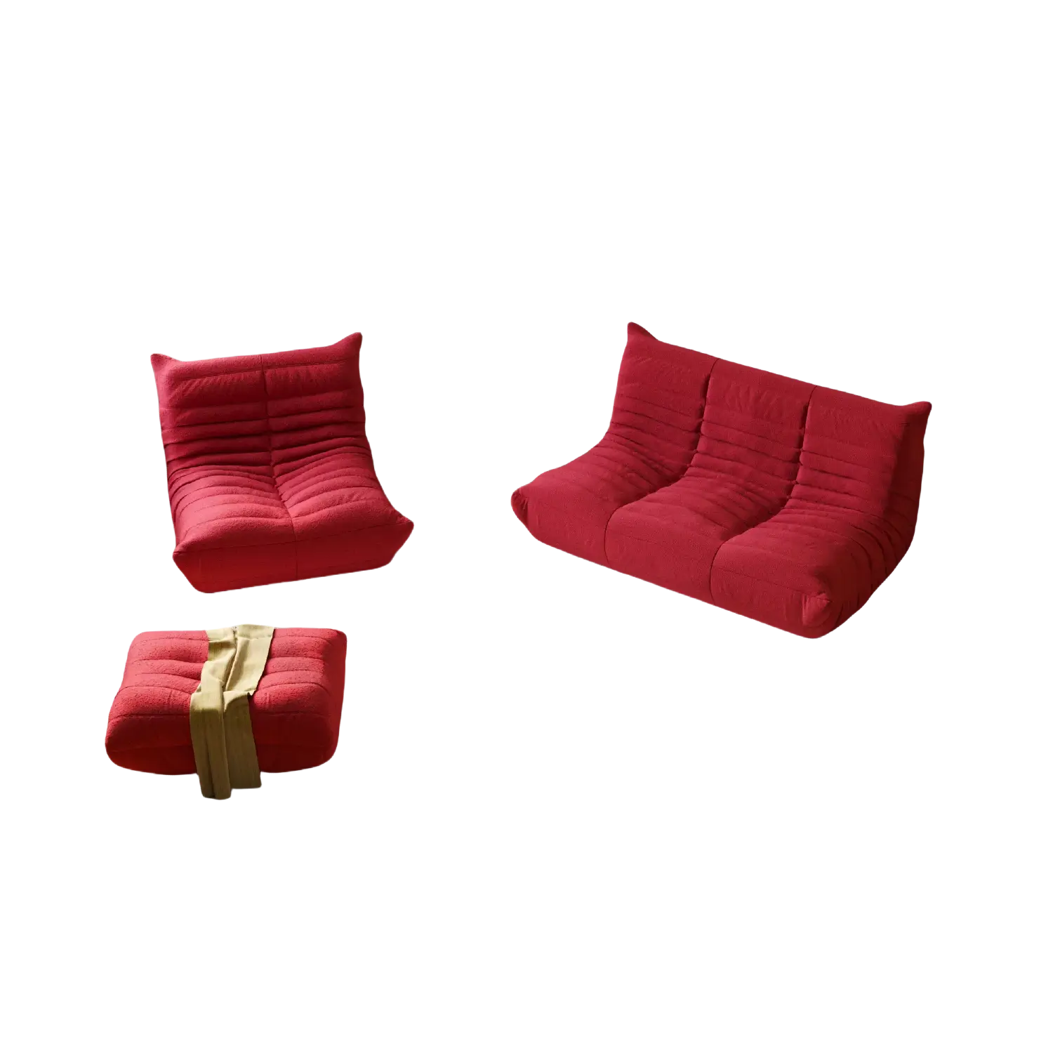 Cozy Floor Lounging 72-Inch Teddy Velvet Corner Sectionals 4-Seaters
