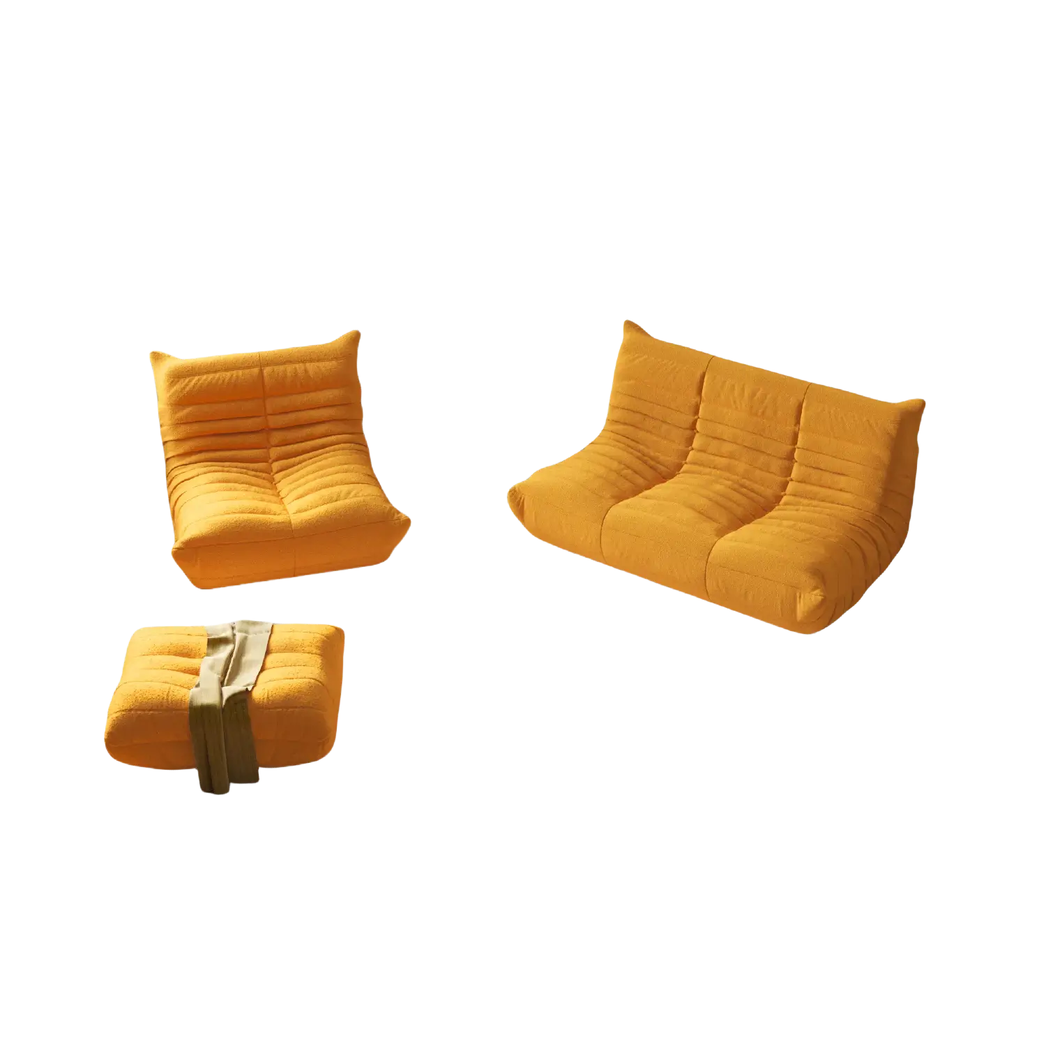 Cozy Floor Lounging 72-Inch Teddy Velvet Corner Sectionals 4-Seaters