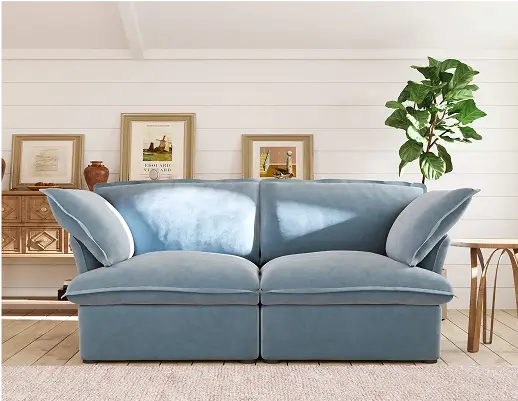Sky Cloud Plus Velvet Sectional Sofa Loveseat Configuration