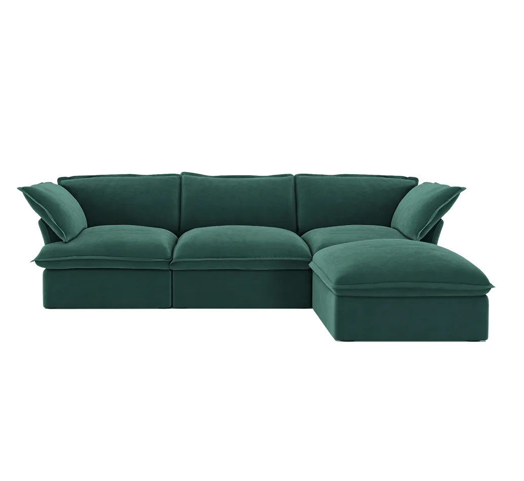 Pet Friendly Cover 123 Inch Velvet L Shaped Sectionals 4 Seaters 1