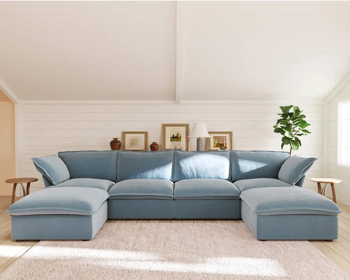 Sky Cloud Plus Velvet Sectional Sofa Main Product Image