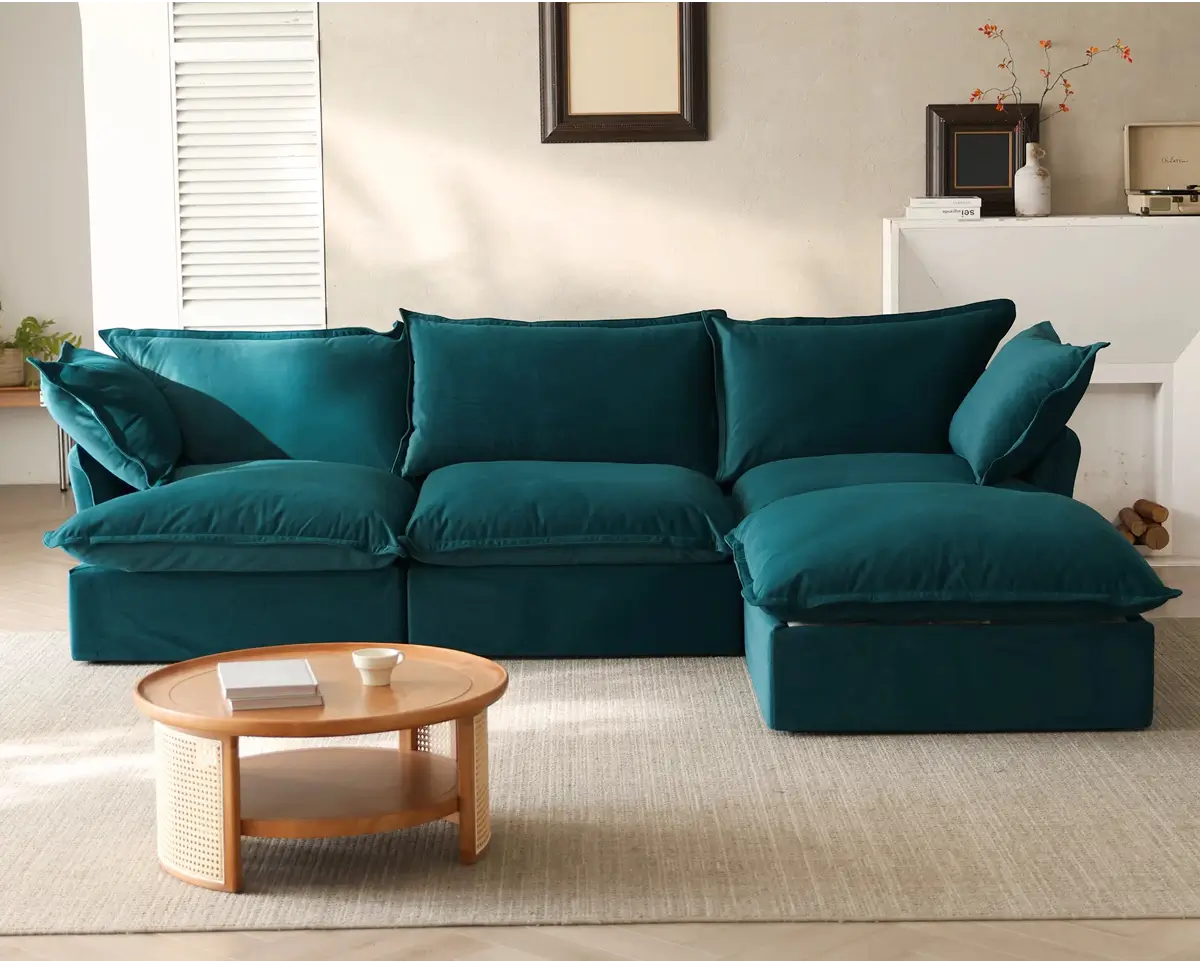 Sky Cloud Plus Velvet Sectional Sofa Main Product Image