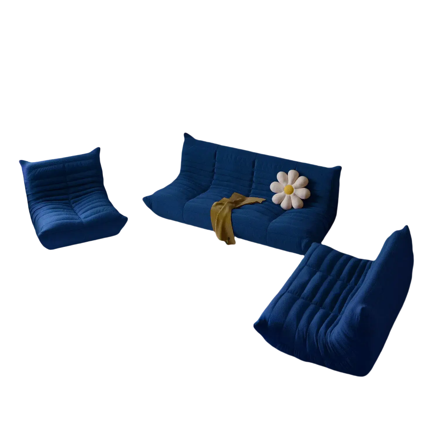 Spacious Comfort 72-Inch Teddy Velvet U Sectionals 6-Seaters