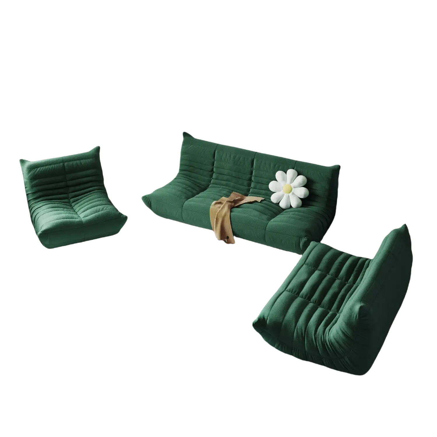 Spacious Comfort 72-Inch Teddy Velvet U Sectionals 6-Seaters