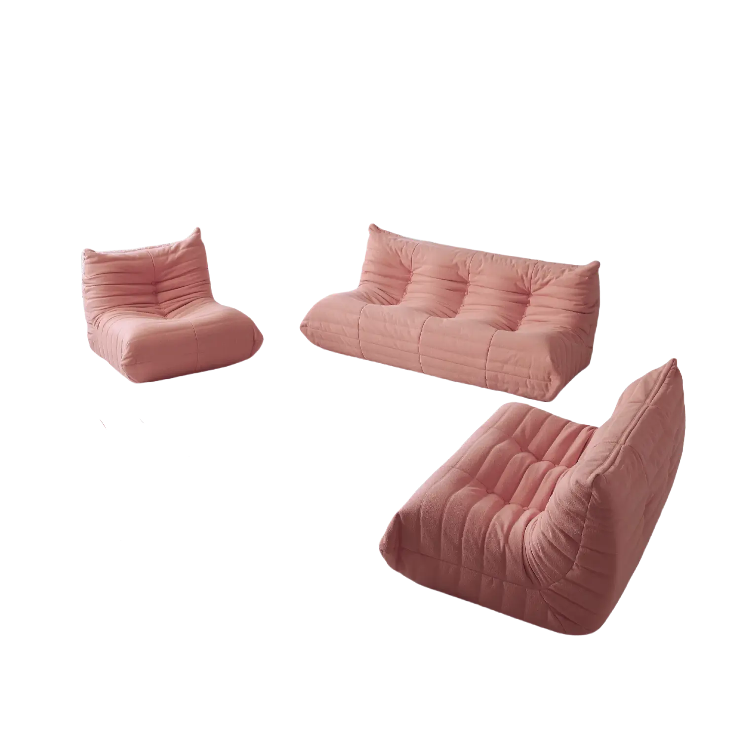 Spacious Comfort 72-Inch Teddy Velvet U Sectionals 6-Seaters
