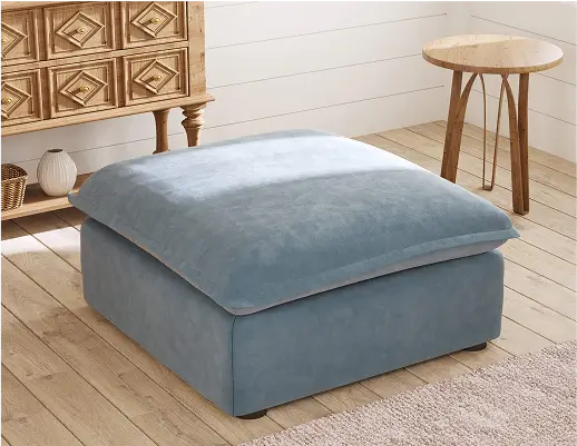 Sky Cloud Plus Velvet Sectional Sofa Storage Ottoman