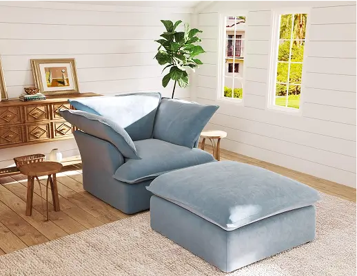 Sky Cloud Plus Velvet Sectional Sofa Lounge Chaise Configuration