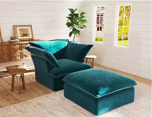 Sky Cloud Plus Velvet Sectional Sofa Lounge Chaise Configuration